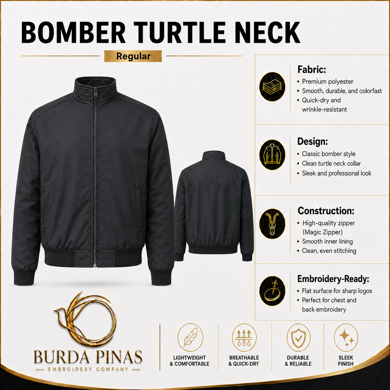 BOMBER JACKET Turtle Neck (Regular)